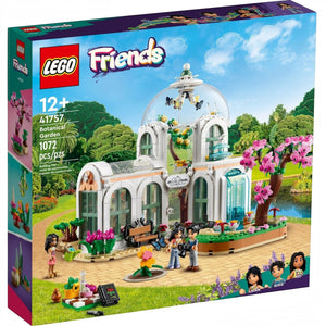 A Brick Apart LEGO Friends Botanical Garden set featuring a glass dome, exotic plants, and three mini-doll figures.