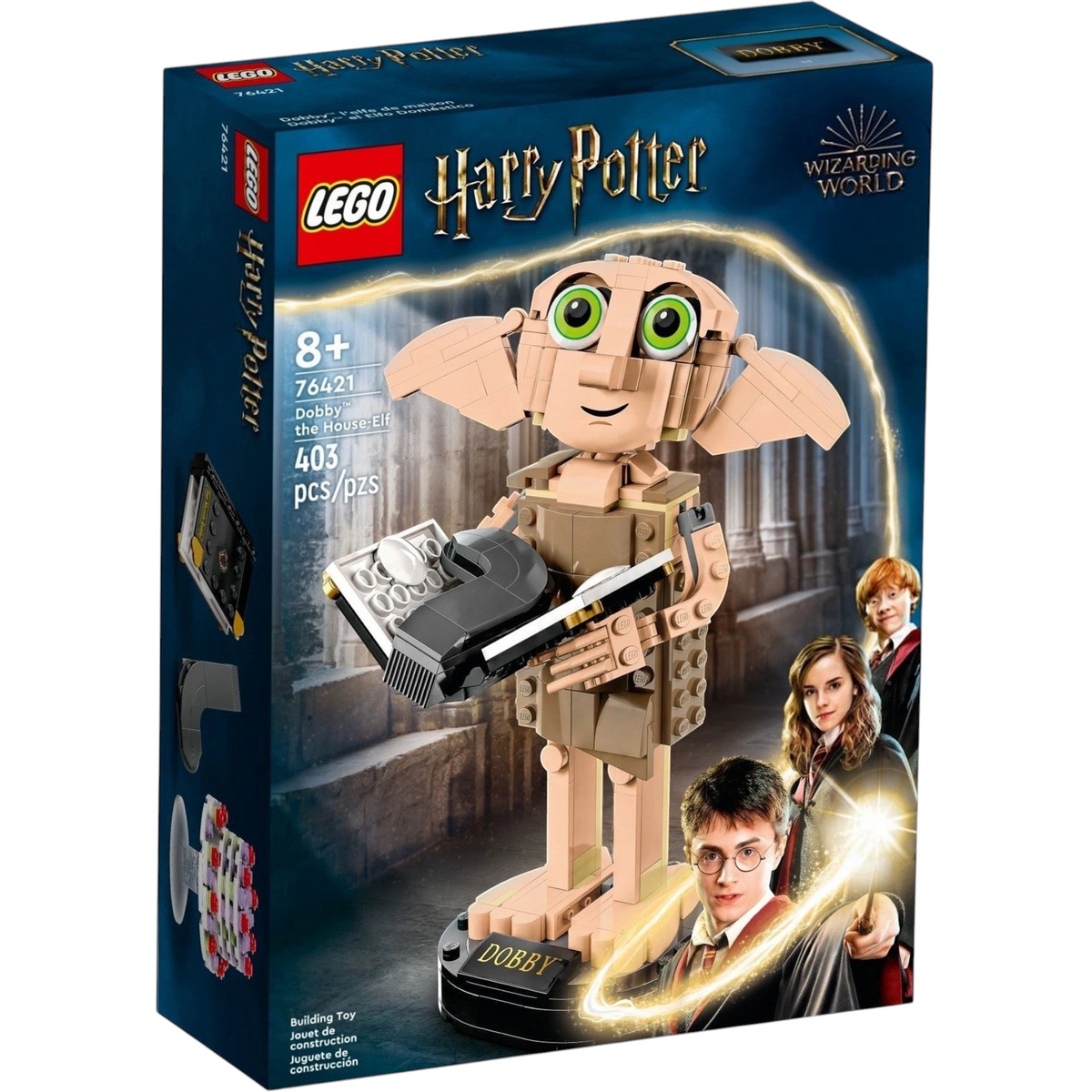 [box-front] A Brick Apart LEGO Harry Potter Dobby the House-Elf building set box featuring the posable brick-built figure.