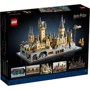 [box-back] A Brick Apart LEGO Harry Potter Hogwarts Castle and Grounds display model showing intricate towers and rocky landscape