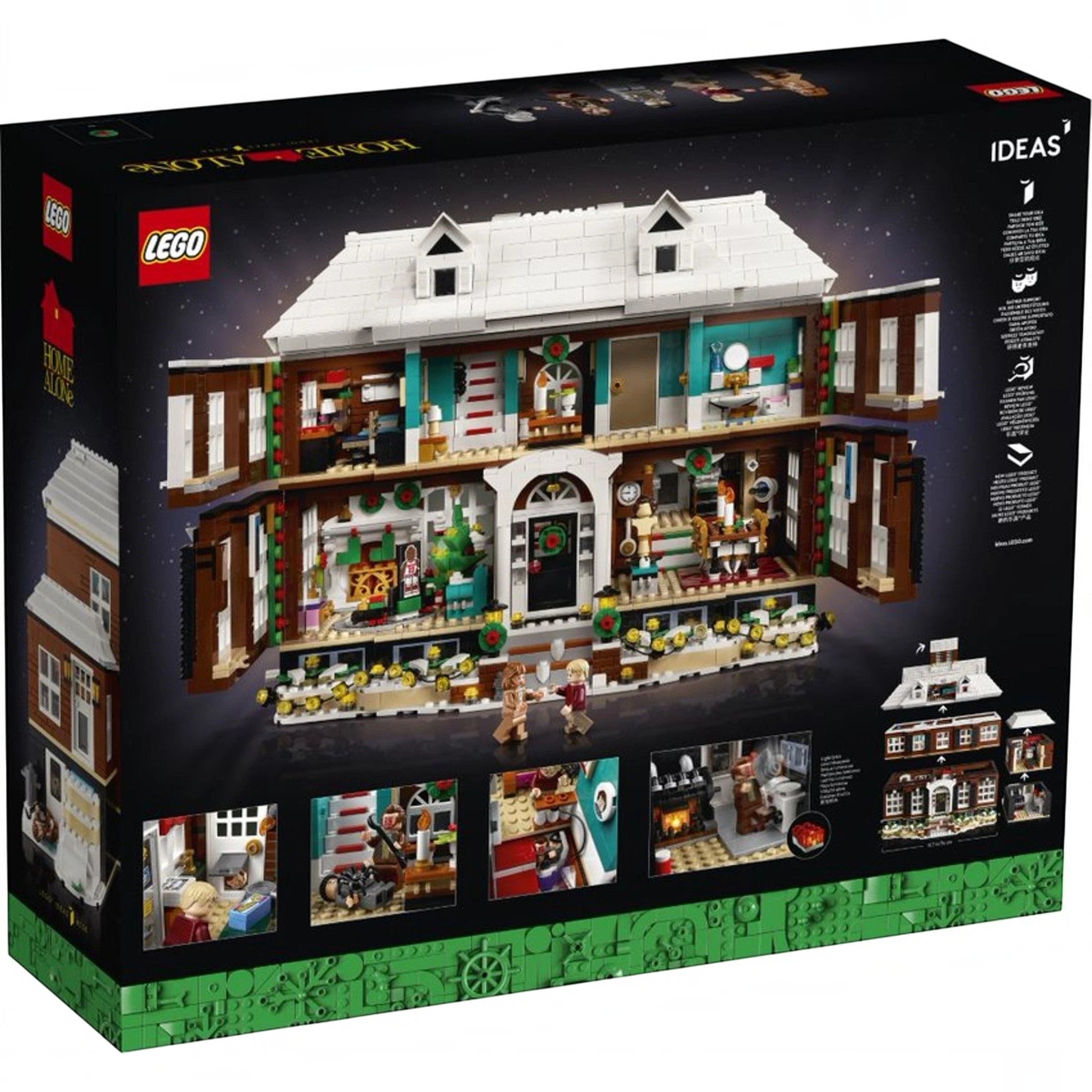 A Brick Apart LEGO Ideas Home Alone set box showing the detailed McCallisters house with festive holiday decor