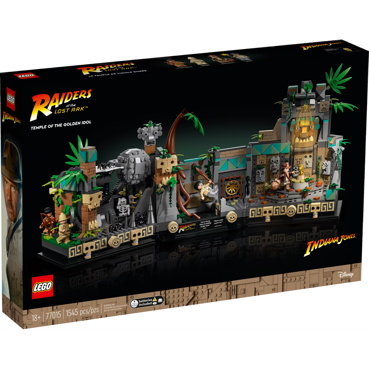 [box-front] A Brick Apart LEGO Indiana Jones Temple of the Golden Idol set box featuring the detailed jungle temple build.