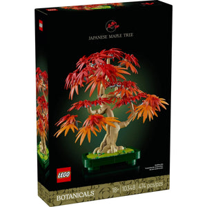 A Brick Apart LEGO Botanicals Japanese Maple Tree building set box featuring a red and orange bonsai tree model