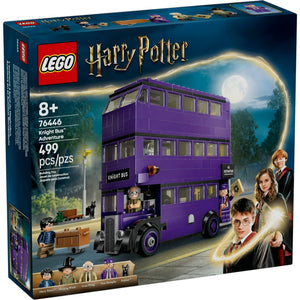 A Brick Apart LEGO Harry Potter Knight Bus Adventure set box featuring the purple triple-decker bus and 5 minifigures.