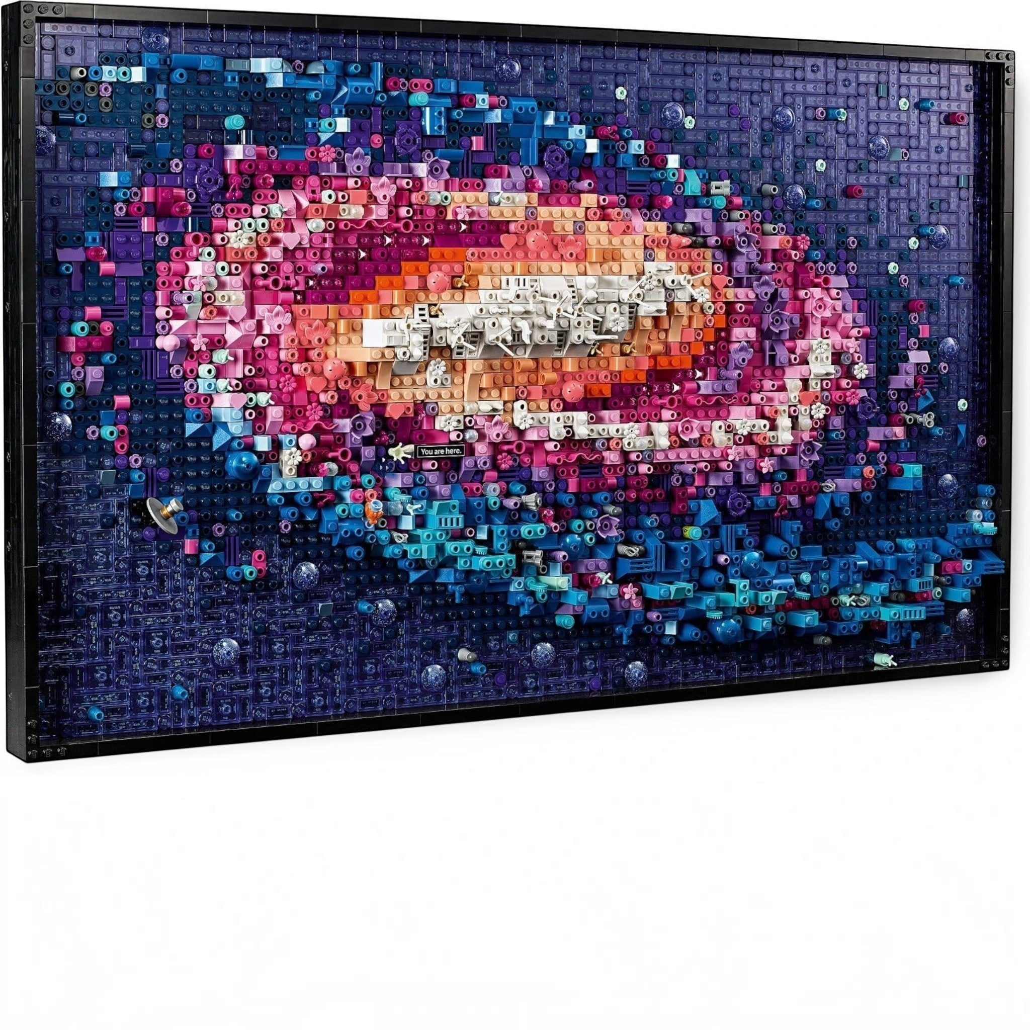 A Brick Apart LEGO Art The Milky Way Galaxy wall art set featuring a 3D layered space design with vibrant colors.