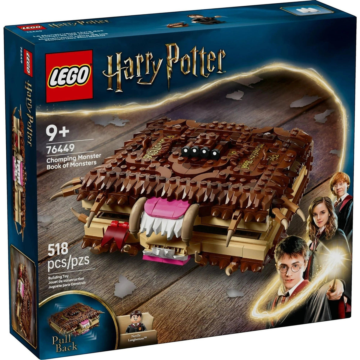 [box-front] A Brick Apart LEGO Harry Potter Chomping Monster Book of Monsters set box featuring a brick-built creature book