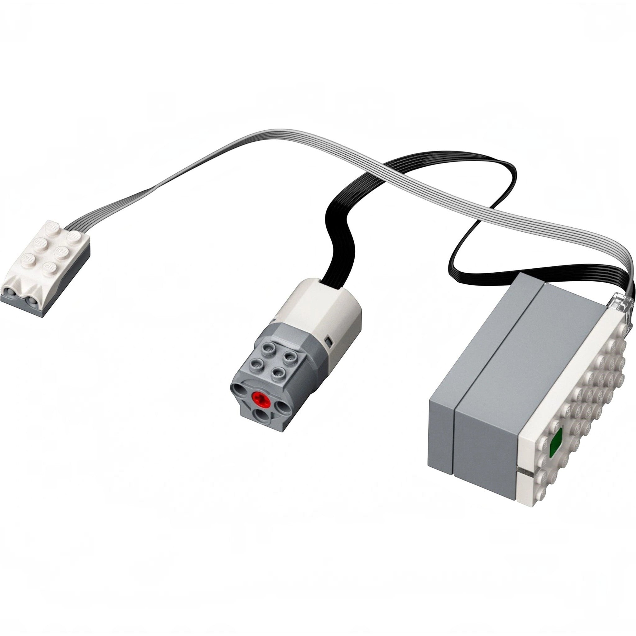 A Brick Apart LEGO Powered Up motor and battery box component for the Ideas Grand Piano set on a white background.