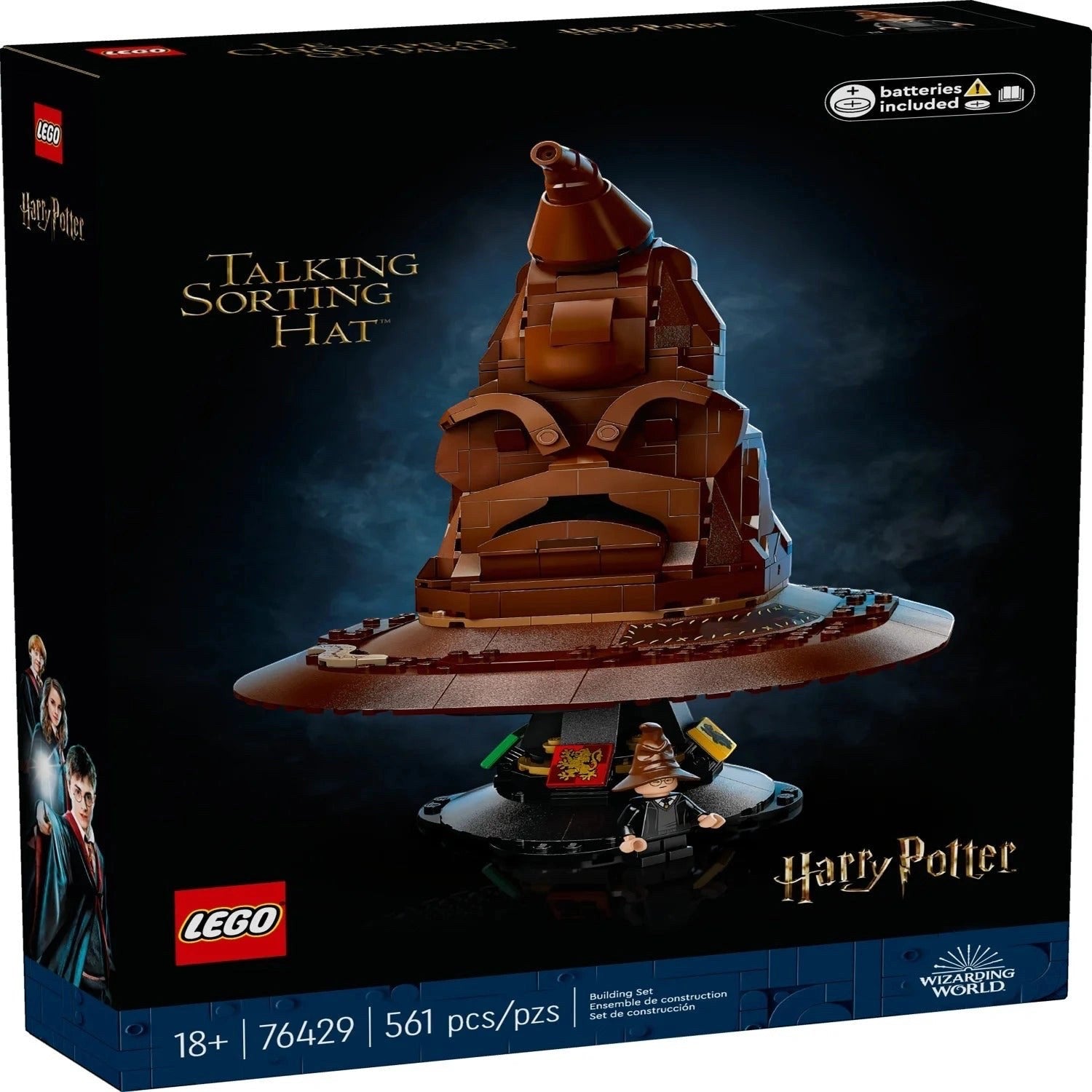 A Brick Apart LEGO Harry Potter Talking Sorting Hat set box featuring the buildable brown hat and minifigure.