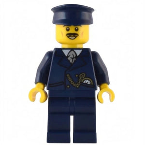 Legion figure in a navy uniform with a white emblem on a white background