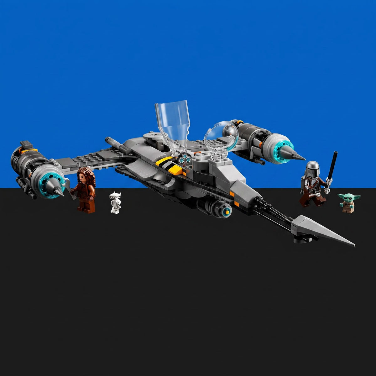 [built-blue-black] A Brick Apart LEGO Star Wars Mandalorian N-1 Starfighter set 