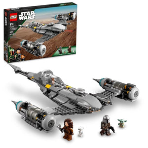 [box-set] LEGO Star Wars set with model spaceship, figures, and packaging on a white background