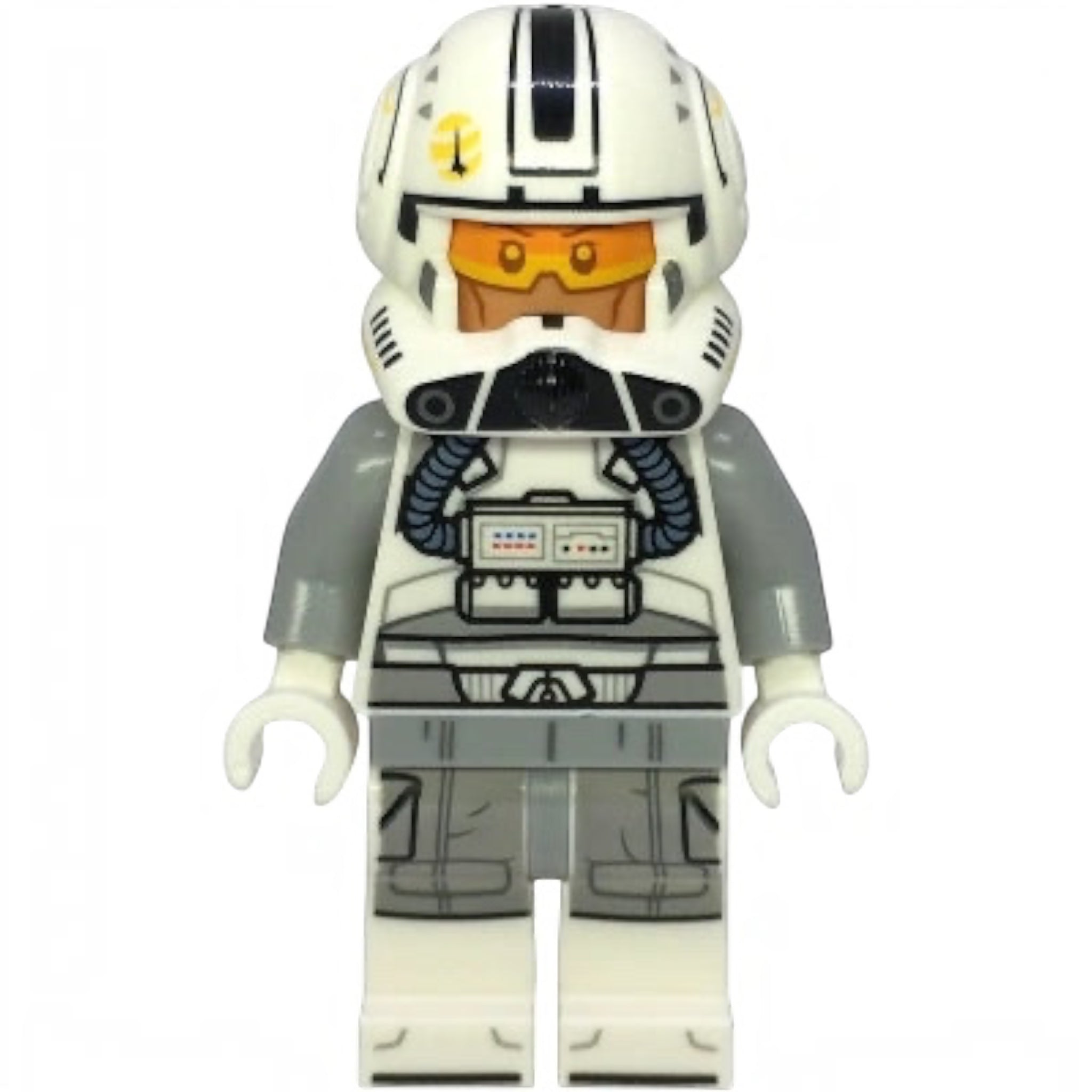 LEGO figure in a space suit with helmet on a white background